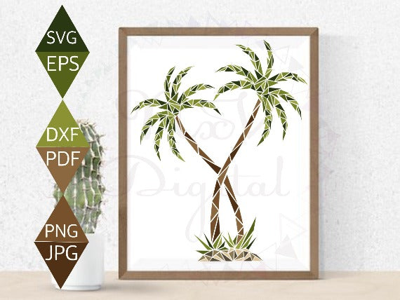 Couple Palm Tree Svg