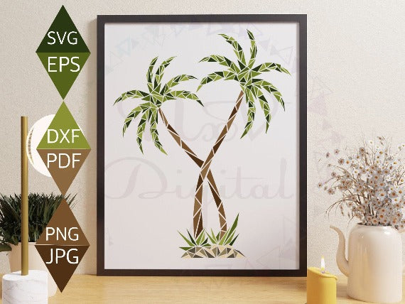 Couple Palm Tree Svg