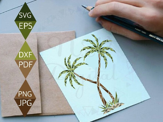 Couple Palm Tree Svg