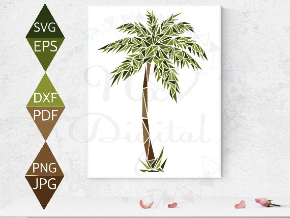 Palm Tree pdf on white canvas