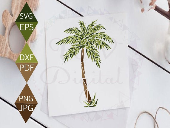 Beach Palm Tree Svg on greeting card