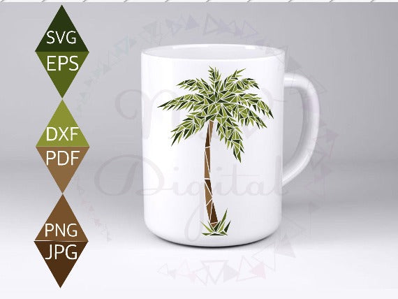 Beach Palm Tree Svg on white mug