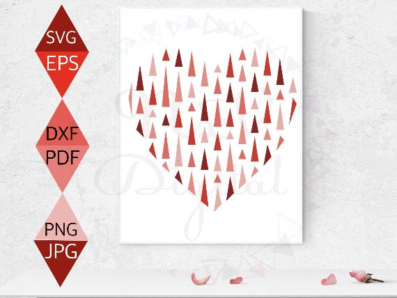 Modern Heart Valentine Day Svg