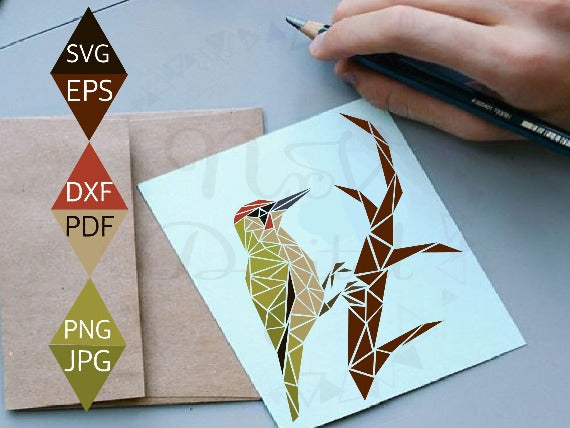 European Green Woodpecker Bird SVG