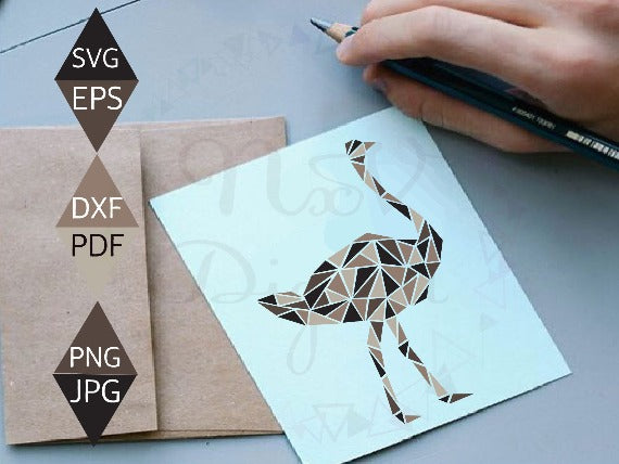 Rustic Ostrich Svg