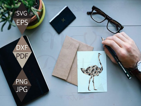 Rustic Ostrich Svg