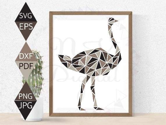 Rustic Ostrich Svg