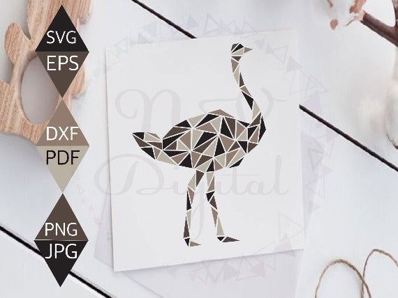 Rustic Ostrich Svg