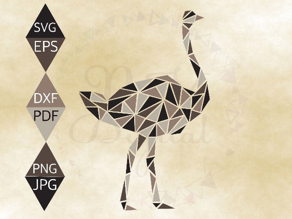 Rustic Ostrich Svg