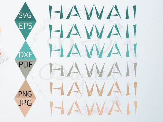 Hawaii Word Art Svg