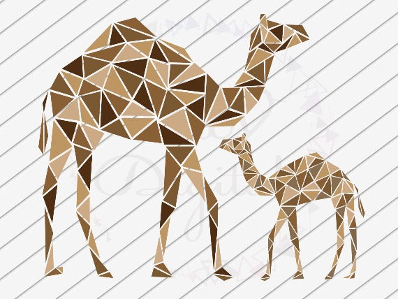 Mom and Baby Camel Svg