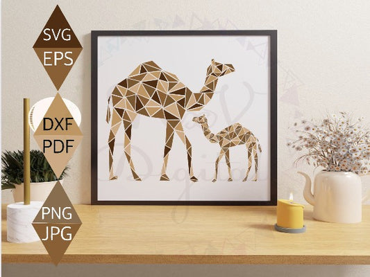 Mom and Baby Camel Svg