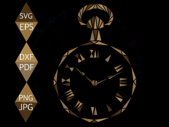 Golden Pocket Watch Svg