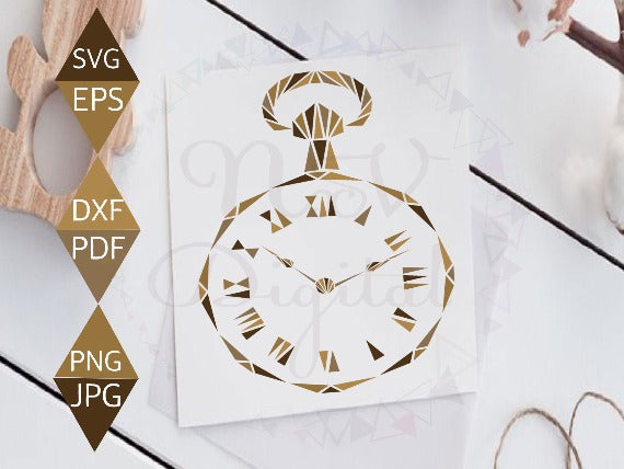 Golden Pocket Watch Svg