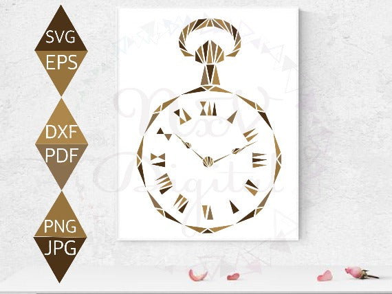 Golden Pocket Watch Svg