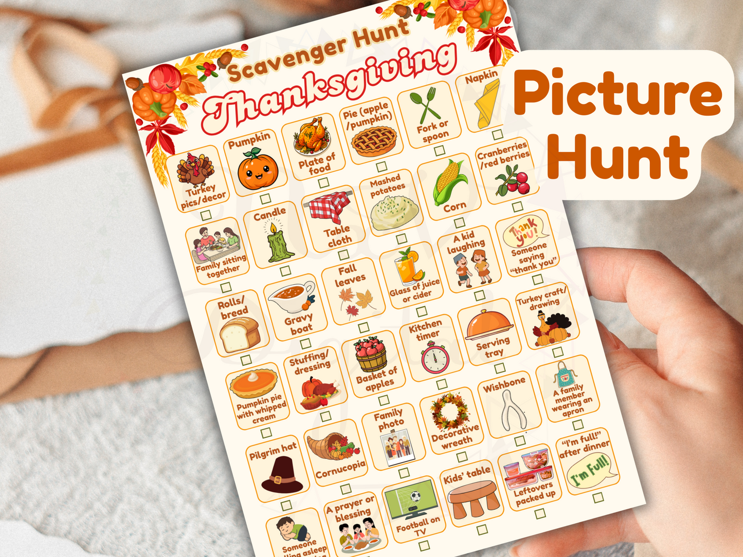 Thanksgiving Scavenger Hunt Printable – Fun Kids & Family Holiday Game
