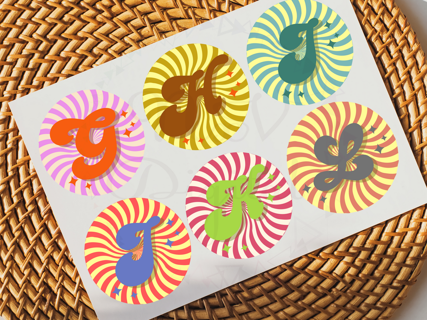 Cute Retro Colour Sticker bundle Png