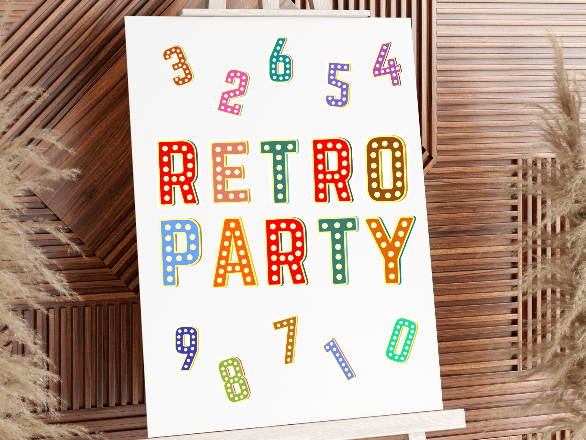 Retro Lightbulb Party Banner Alphabet Png