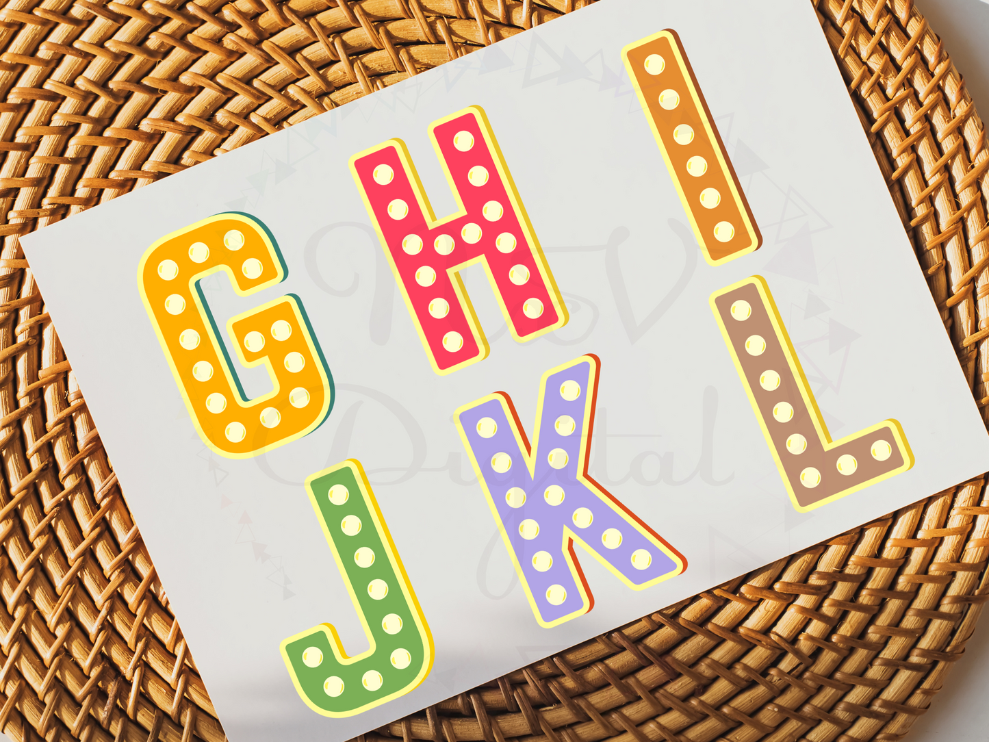  Set of 36 Retro Alphabet Font Png