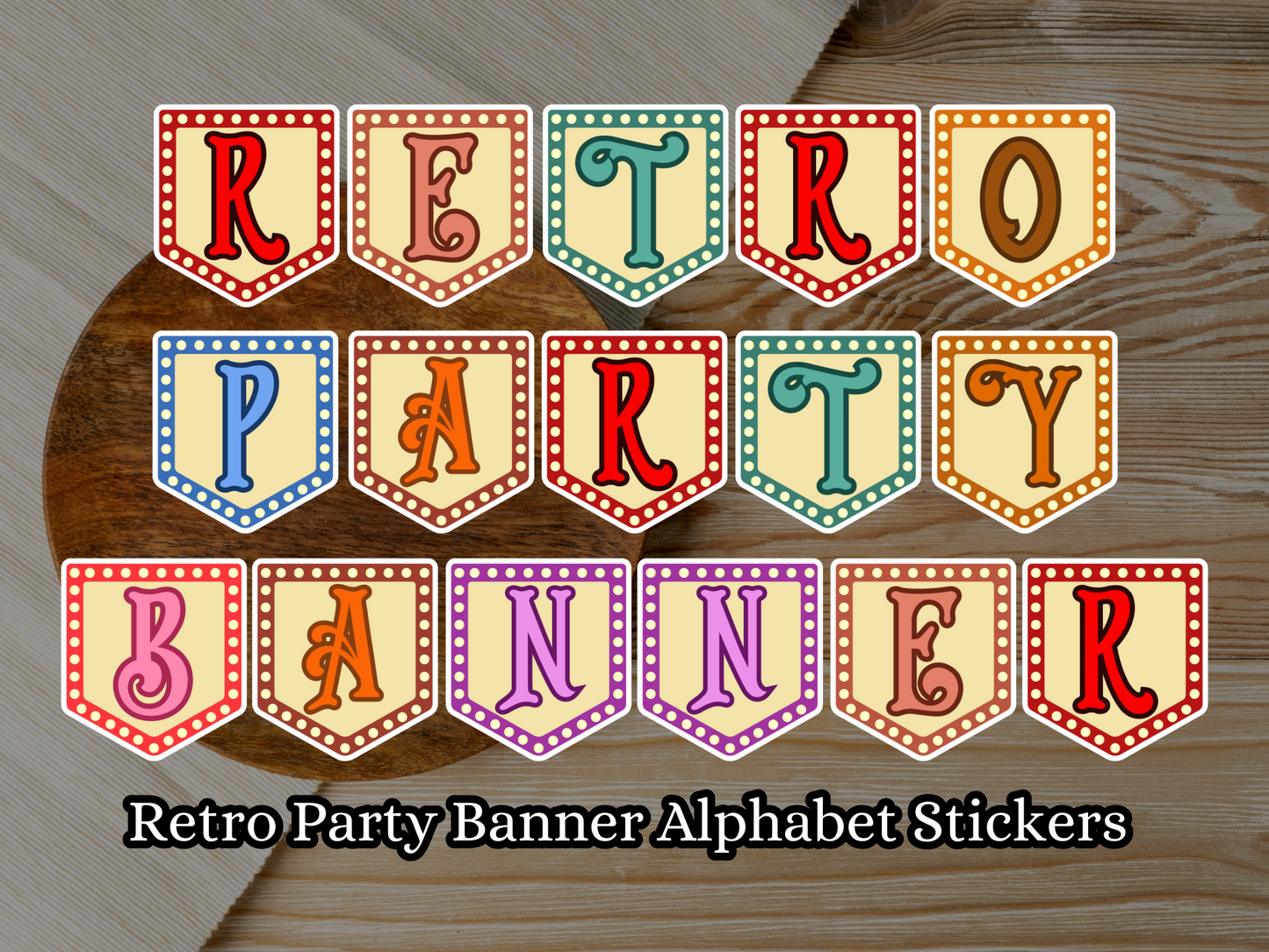 Retro Party Banner Alphabet Png