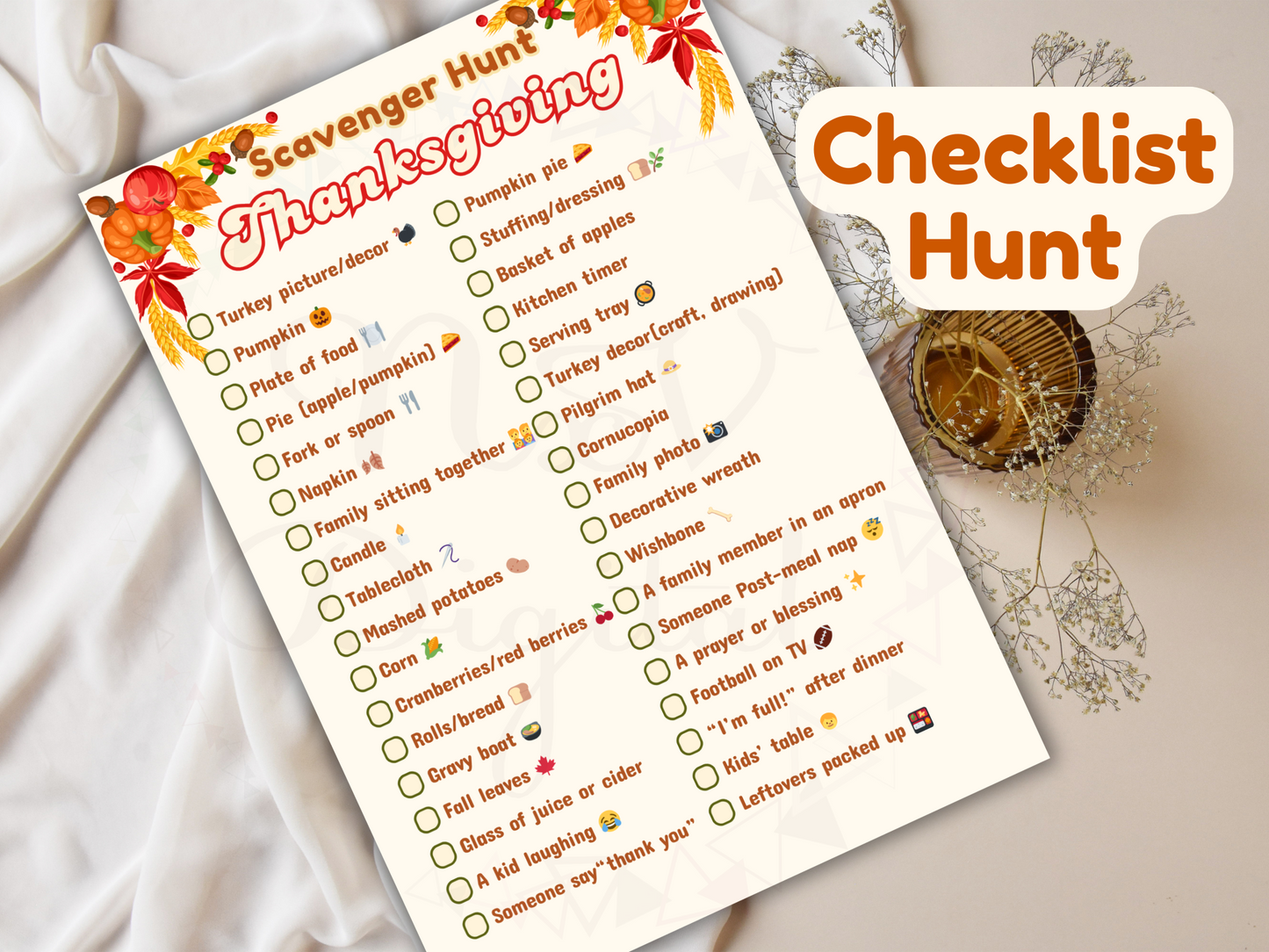 Thanksgiving Scavenger Hunt Printable – Fun Kids & Family Holiday Game