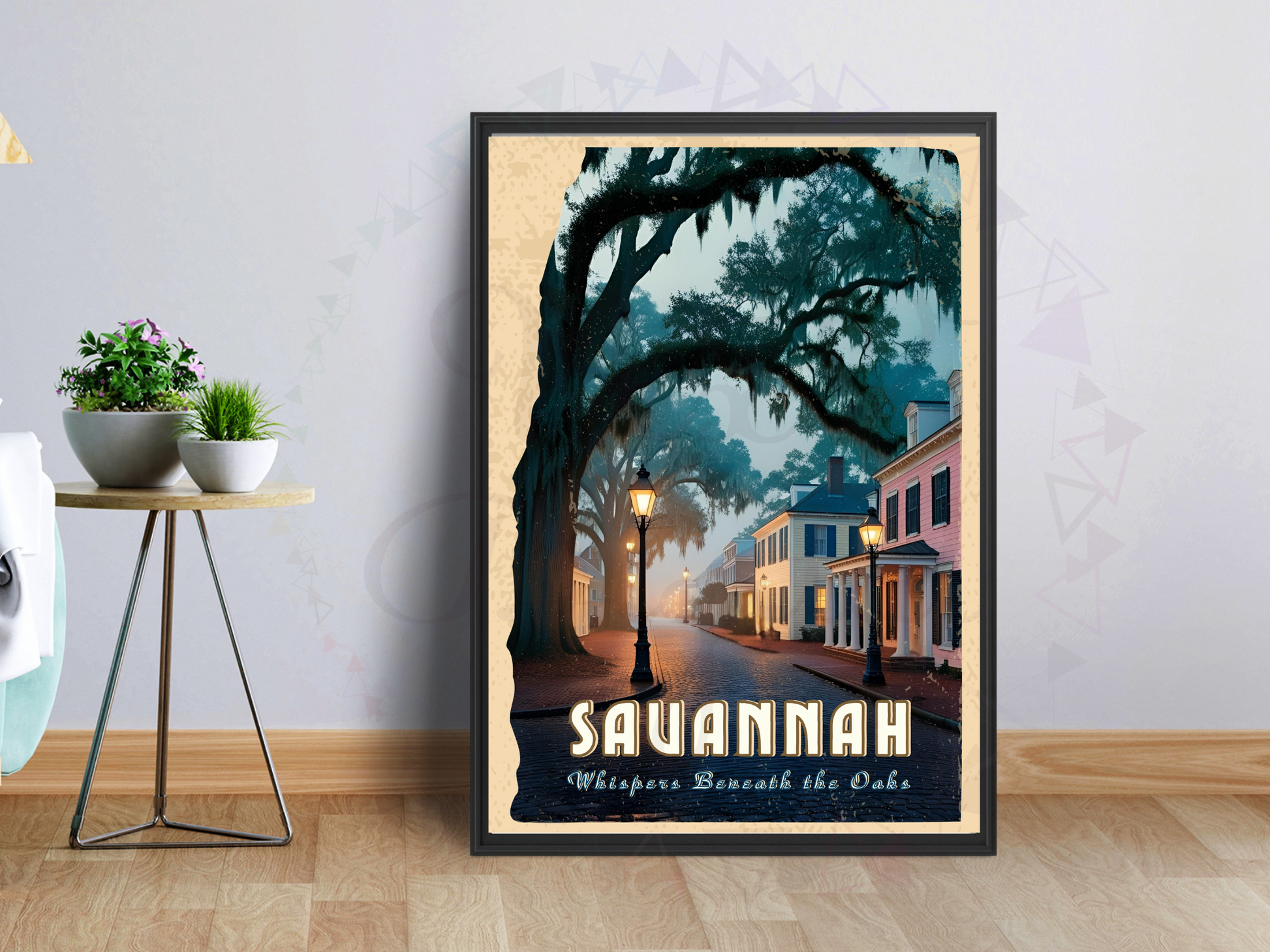 Savannah art poster for history and travel lovers