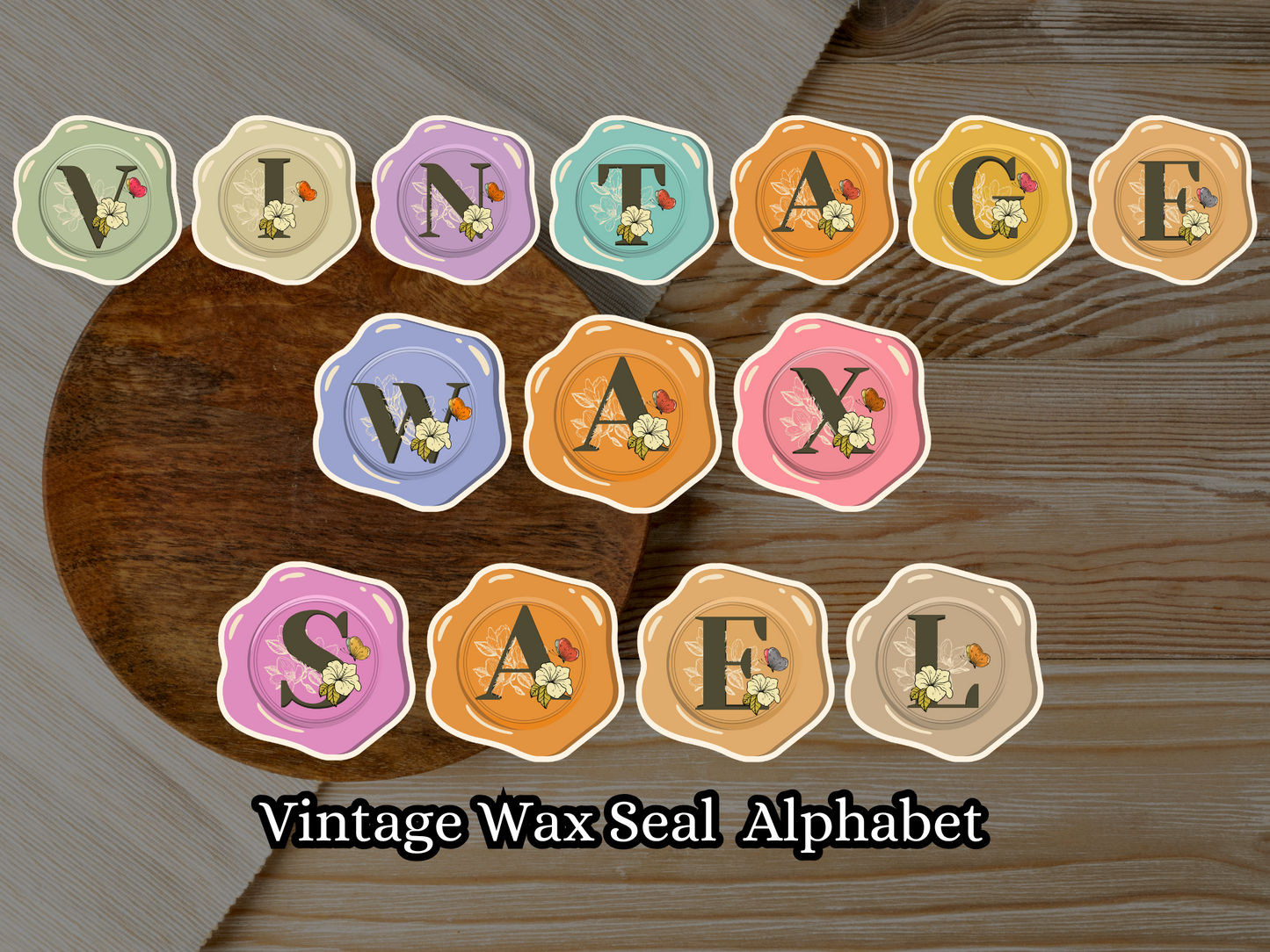 Junk Journal Wax Seal Alphabet Letters