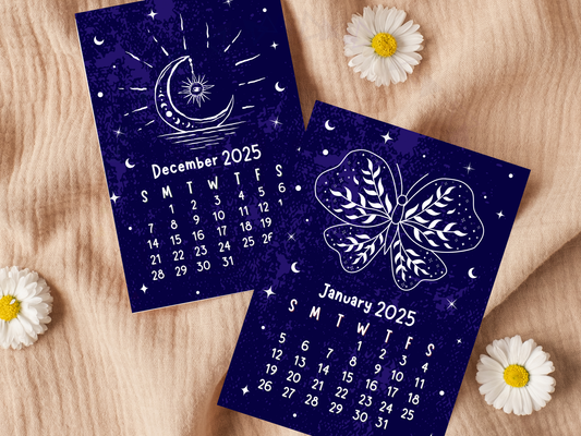 Magical Celestial Starry Night Sky Calendar 2025