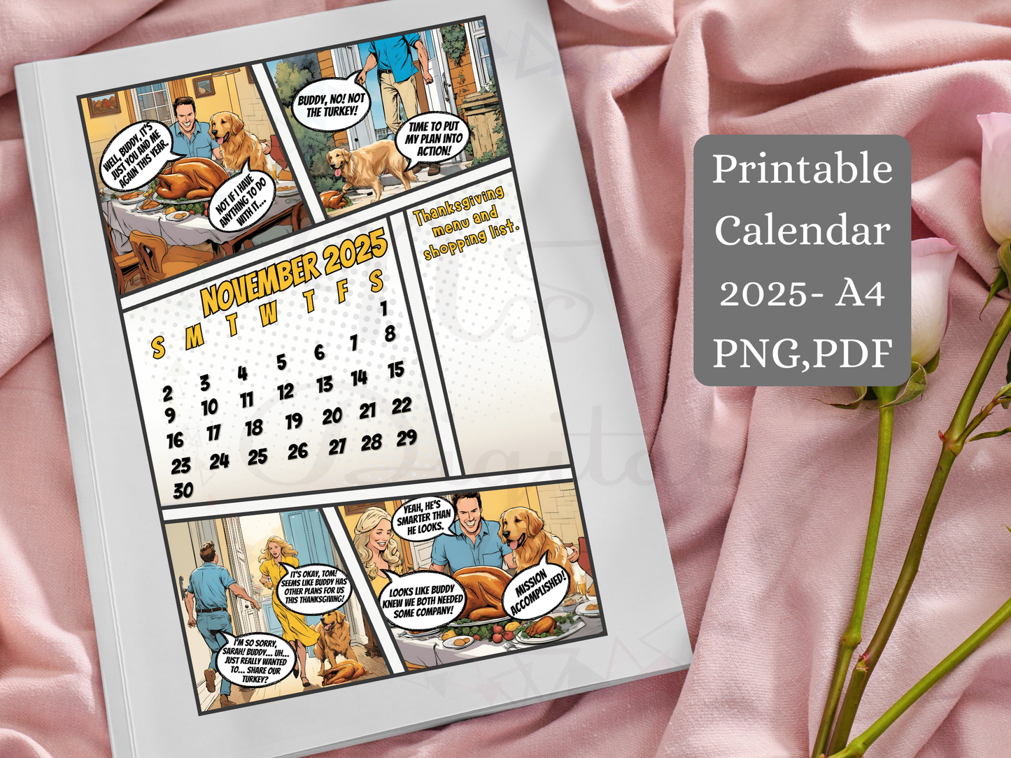 Comic Style Monthly Calendar 2025 Short Stories