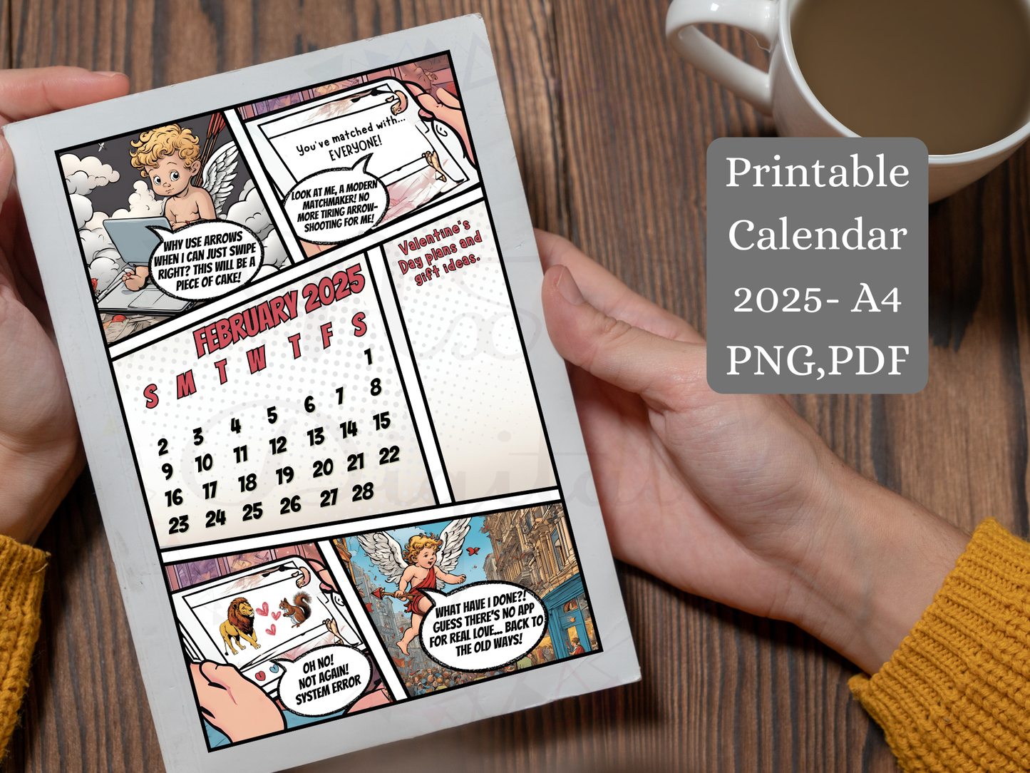 Comic Style Monthly Calendar 2025 Short Stories