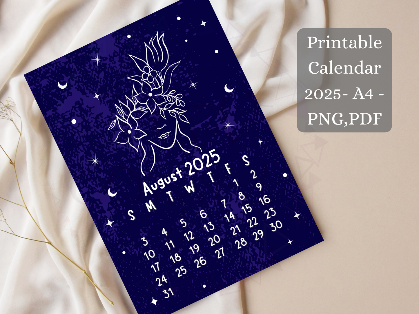 Magical Celestial Starry Night Sky Calendar 2025