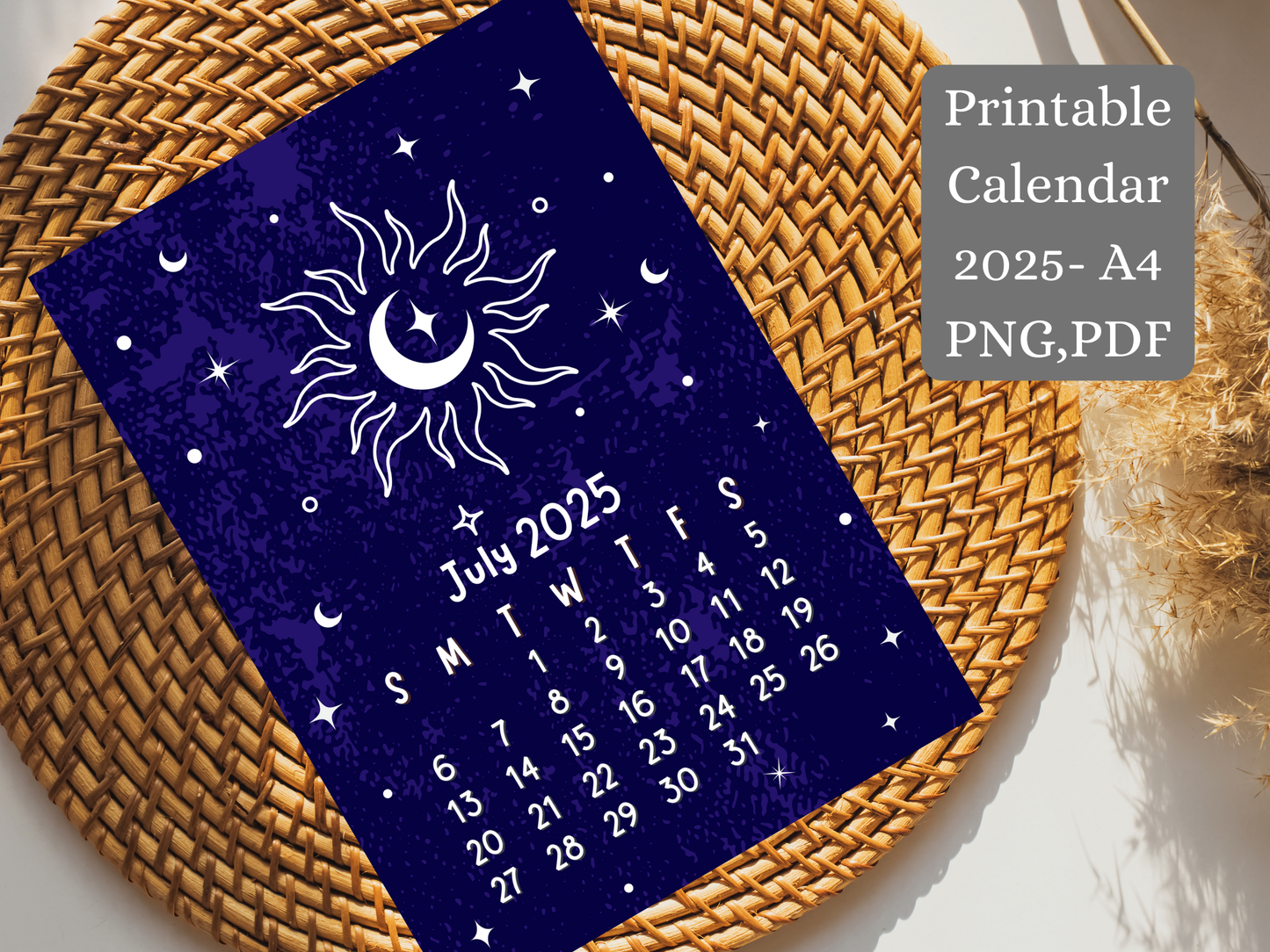 Magical Celestial Starry Night Sky Calendar 2025