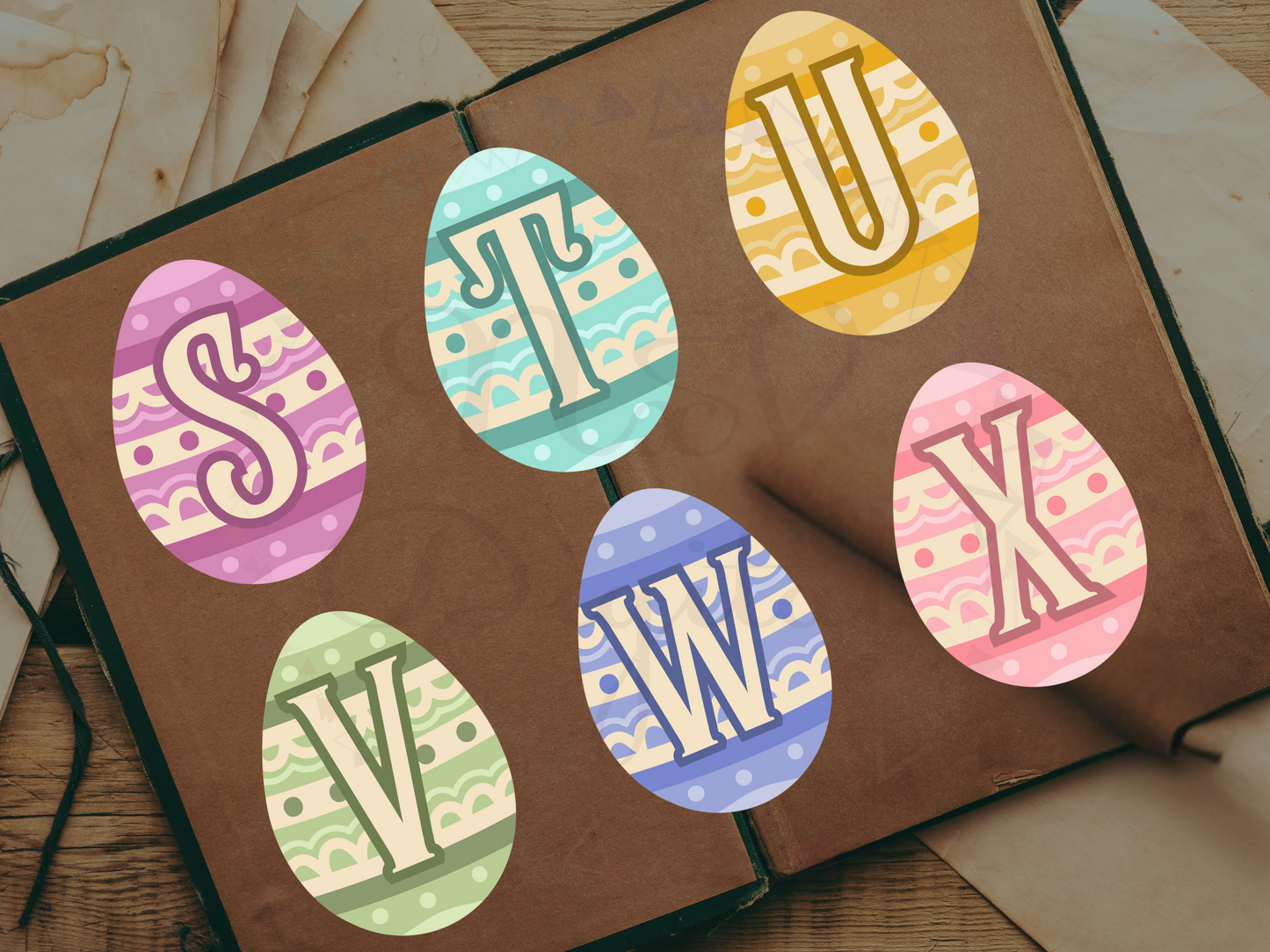 Vintage Easter Eggs Alphabet Junk Journal