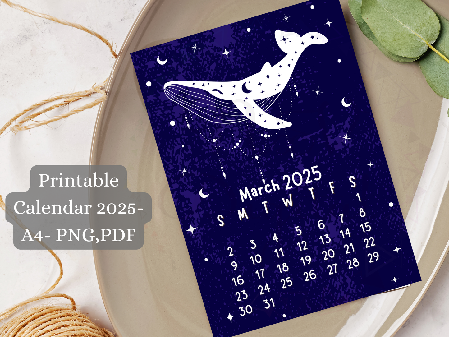 Magical Celestial Starry Night Sky Calendar 2025