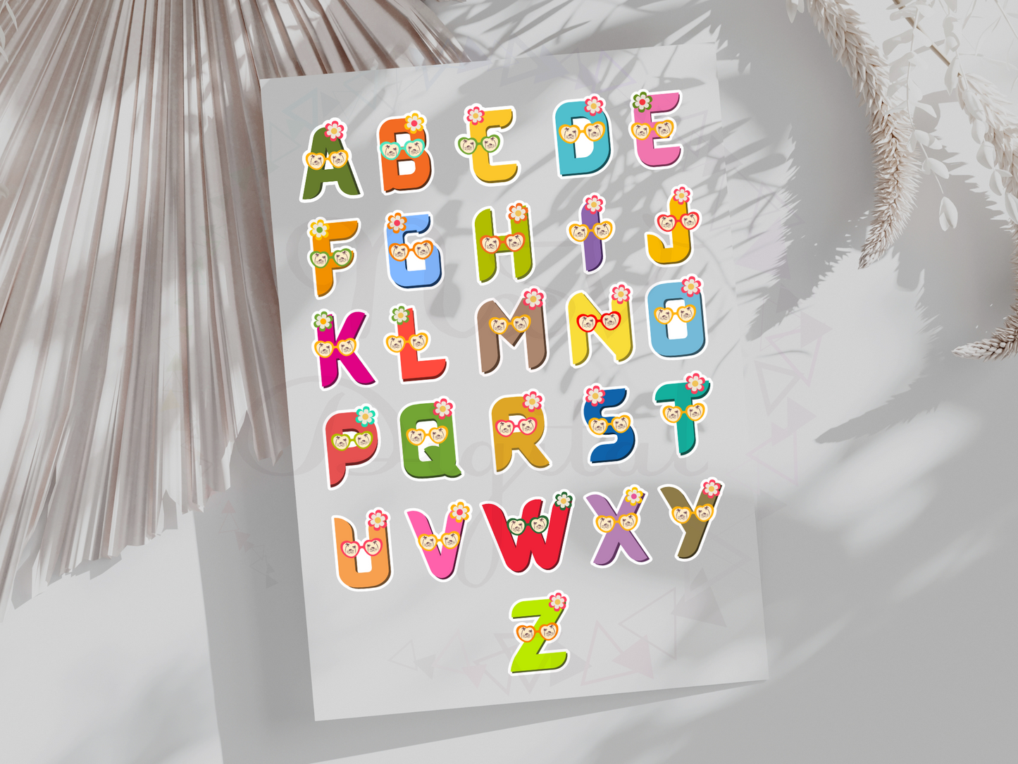 Cute Beach Doodle Alphabet Sticker Bundle Png