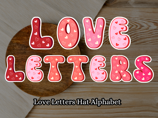 Set of 36 Retro Love Letters Alphabet Doodle