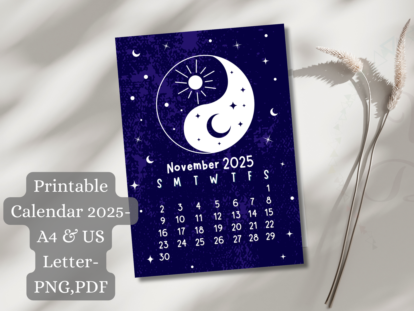 Magical Celestial Starry Night Sky Calendar 2025