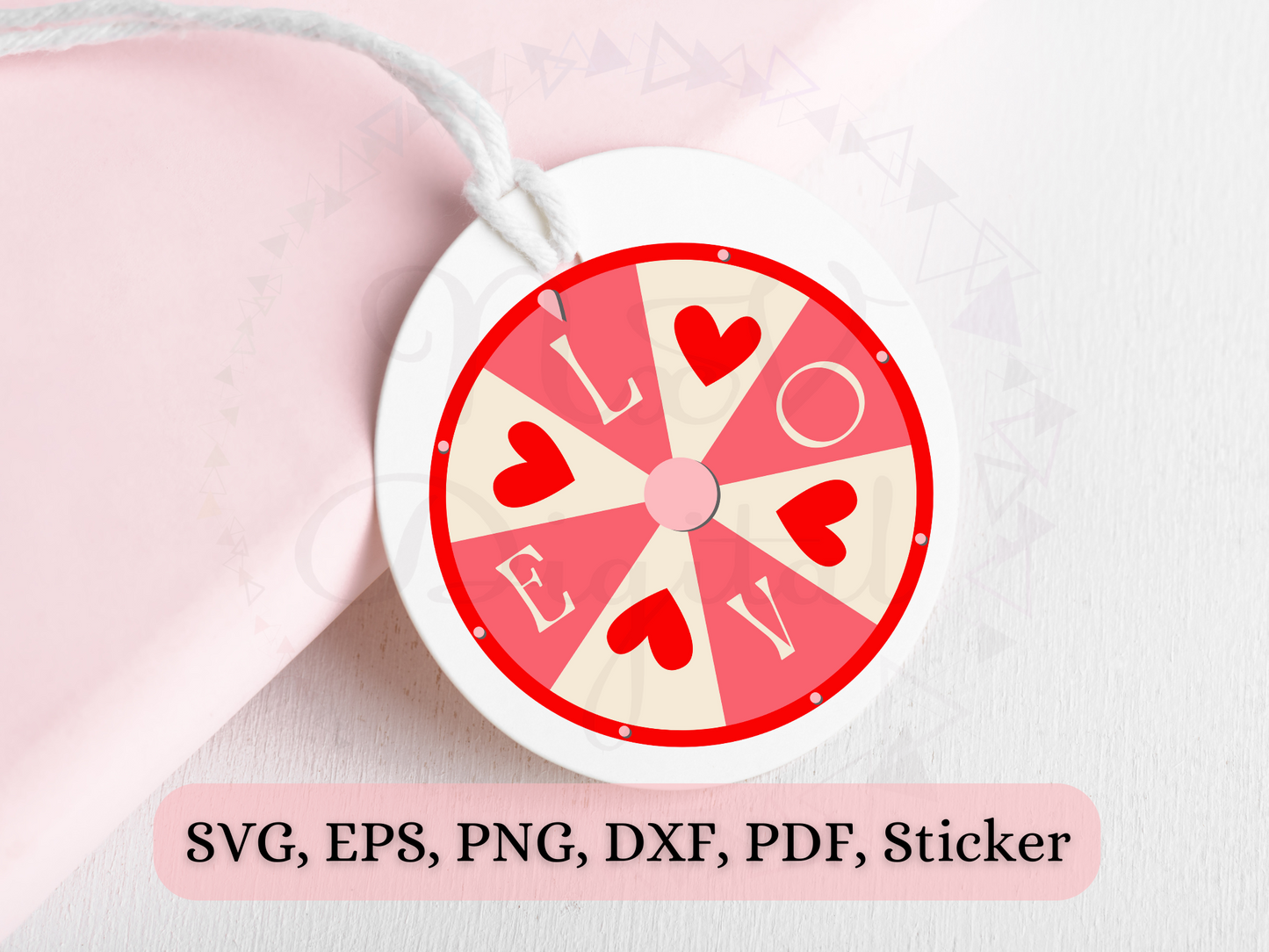 Vintage Love Spin Wheel Valentines Png