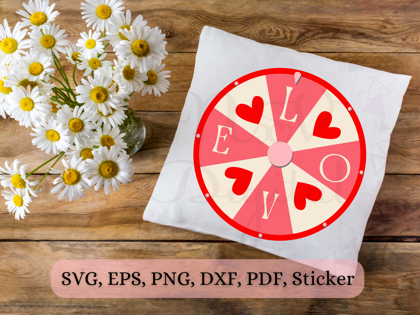 Vintage Love Spin Wheel Valentines Png