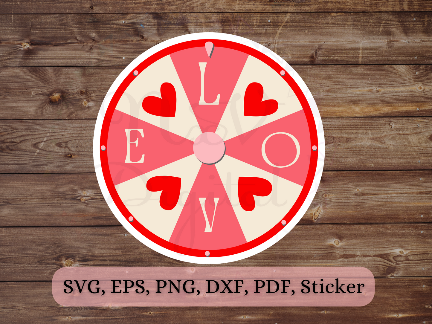 Vintage Love Spin Wheel Valentines Png